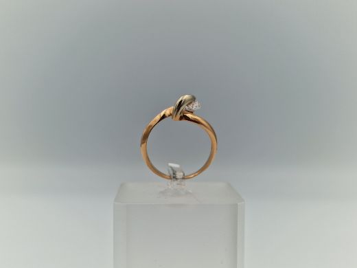 Zelta gredzens ar cirkoniju, 2.25 g, izm. 16.5