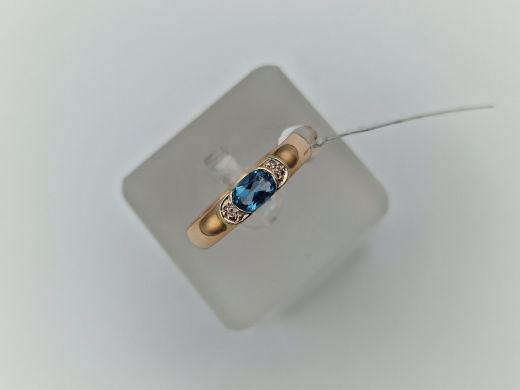 Zelta gredzens ar topāzu, 4.39 g, izm. 16.5