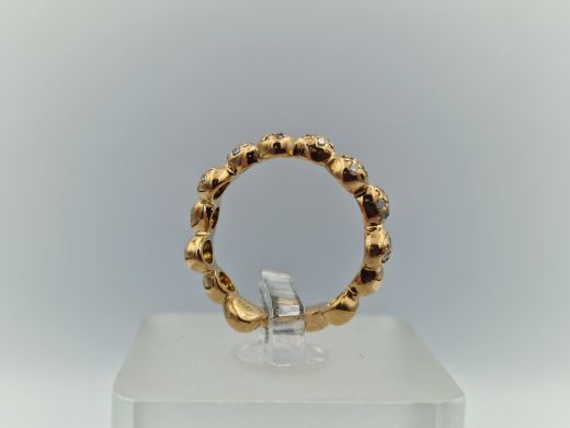 Zelta gredzens ar briljantiem, 4.28 g, izm. 15.5