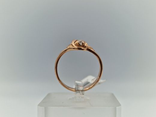 Zelta gredzens ar cirkoniju, 2.27 g, izm. 17.2