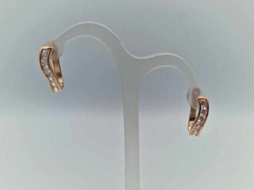 Zelta auskari ar cirkoniju, 2.32 g