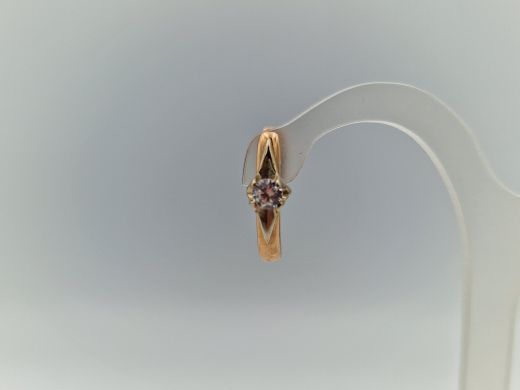 Золотые серьги с цирконом, 2.3 г