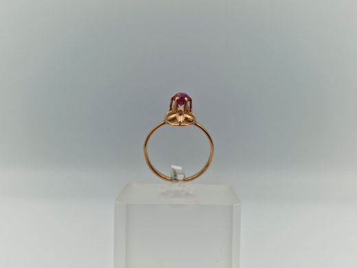 Zelta gredzens ar koraļļi, 2.12 g, izm. 16.5