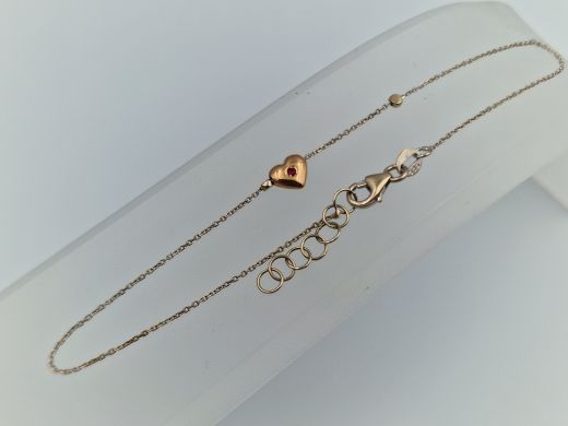 Zelta rokassprādze ar cirkoniju, 1.15 g, izm. 21