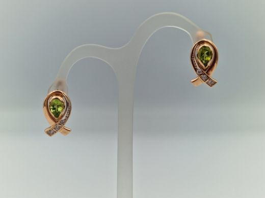 Zelta auskari ar cirkoniju, 3.59 g