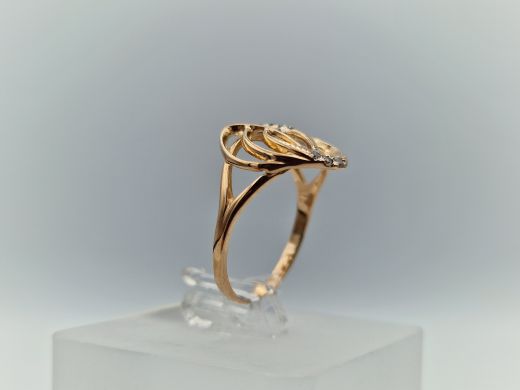 Zelta gredzens ar cirkoniju, 2.09 g, izm. 17