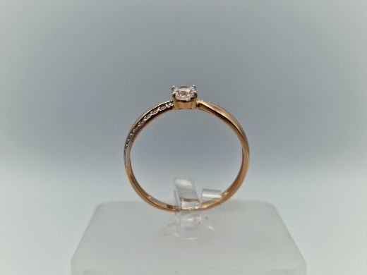 Zelta gredzens ar cirkoniju, 1.28 g, izm. 18
