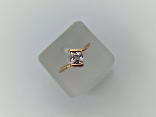 Zelta gredzens ar cirkoniju, 2.29 g, izm. 17.5