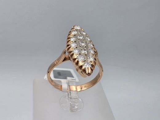 Gold ring with diamond, 5.57 g, size 17.5