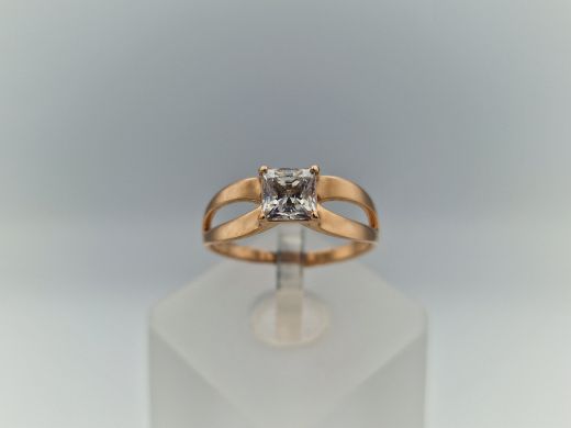 Zelta gredzens ar cirkoniju, 2.13 g, izm. 16.5