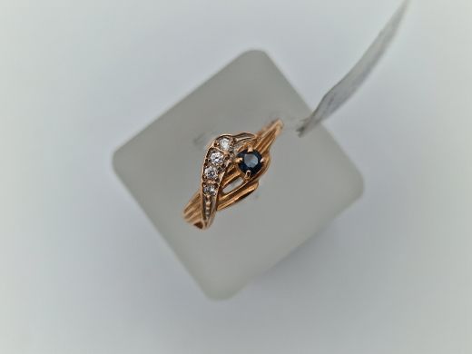 Zelta gredzens ar cirkoniju, 2.09 g, izm. 17.5