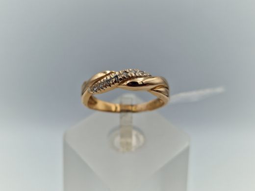 Zelta gredzens ar cirkoniju, 2.66 g, izm. 17
