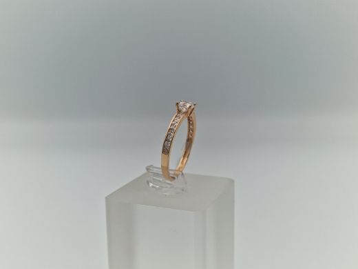 Zelta gredzens ar cirkoniju, 1.72 g, izm. 18.5