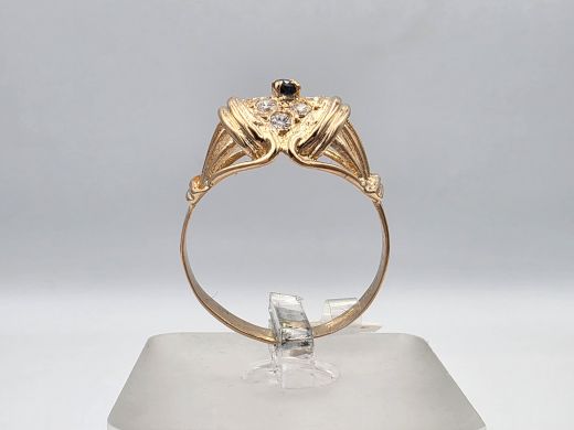 Золотое кольцо с цирконом, 3.52 г, разм. 19