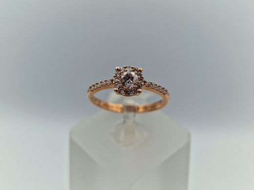 Zelta gredzens ar cirkoniju, 2.12 g, izm. 17