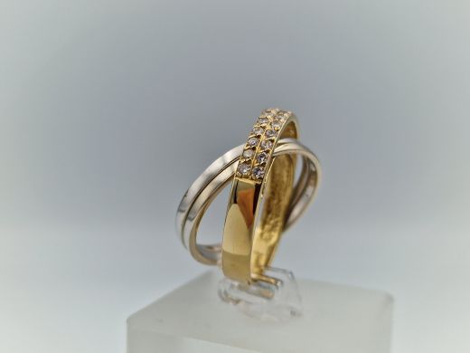 Zelta gredzens ar cirkoniju, 6.02 g, izm. 18