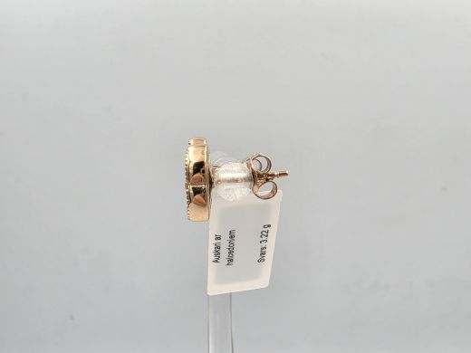 Золотые серьги с халцедоном, 3.22 г