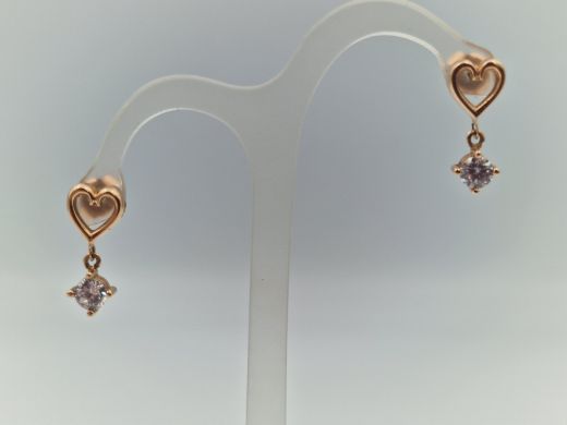 Zelta auskari ar cirkoniju, 2.36 g