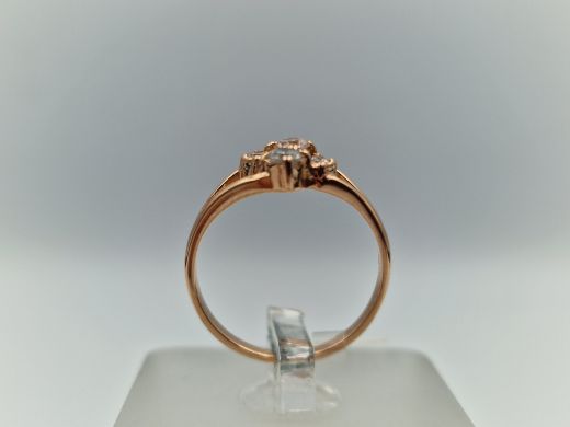 Zelta gredzens ar cirkoniju, 2.17 g, izm. 17