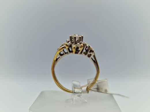 Zelta gredzens ar briljantu, 3.49 g, izm. 15.5