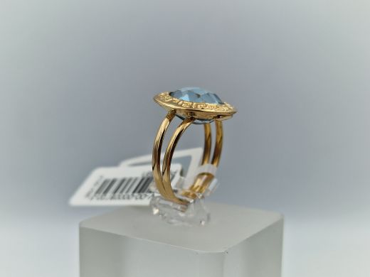 Zelta gredzens ar topāzu, 3.21 g, izm. 17