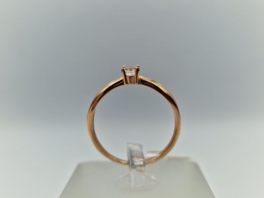 Zelta gredzens ar cirkoniju, 1.64 g, izm. 18