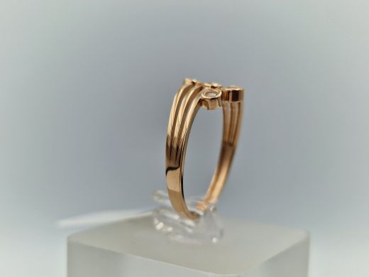 Zelta gredzens ar cirkoniju, 2.02 g, izm. 19