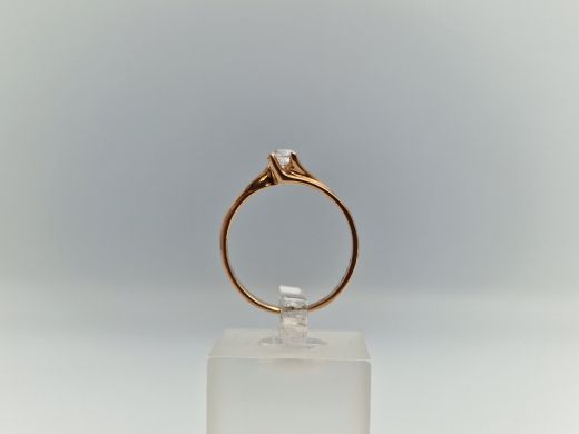 Zelta gredzens ar cirkoniju, 1.85 g, izm. 16.5