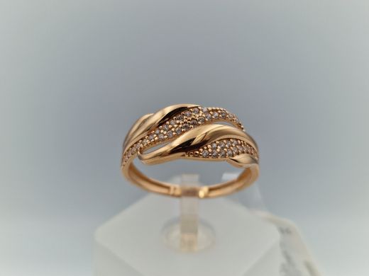 Zelta gredzens ar cirkoniju, 1.9 g, izm. 19