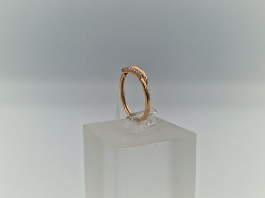 Zelta gredzens ar cirkoniju, 1.09 g, izm. 16