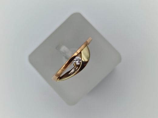 Zelta gredzens ar cirkoniju, 2.82 g, izm. 18.5