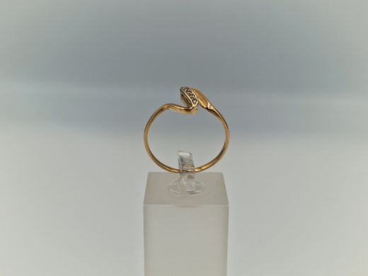 Zelta gredzens ar cirkoniju, 1.74 g, izm. 18