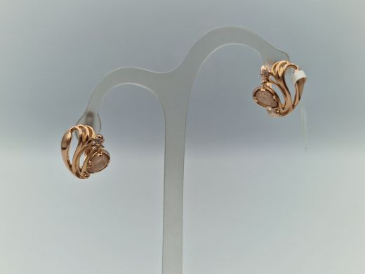 Золотые серьги с цирконом, 4.44 г