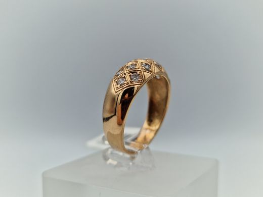 Zelta gredzens ar cirkoniju, 3.82 g, izm. 18