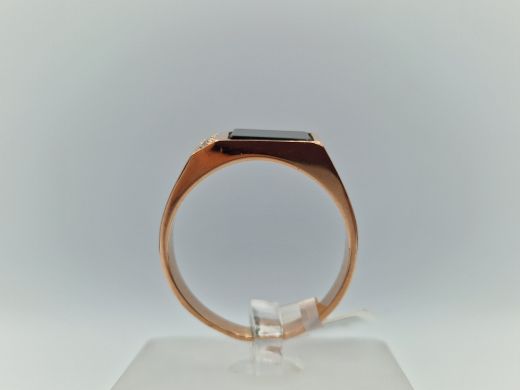 Zelta gredzens ar halcedonu un cirkoniju, 7.51 g, izm. 20.5