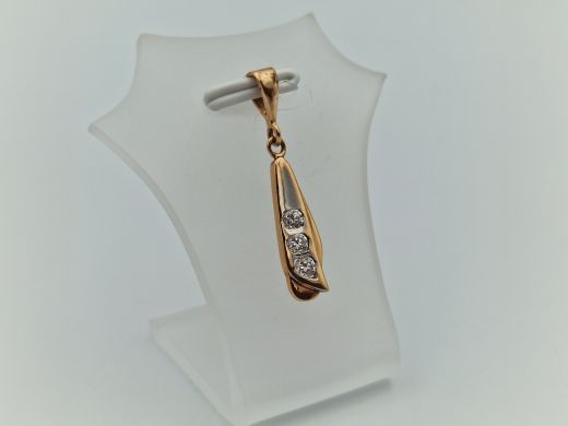 Zelta kulons ar cirkoniju, 1.02 g