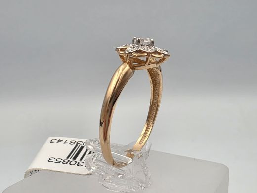 Zelta gredzens ar cirkoniju, 1.80 g, izm. 19