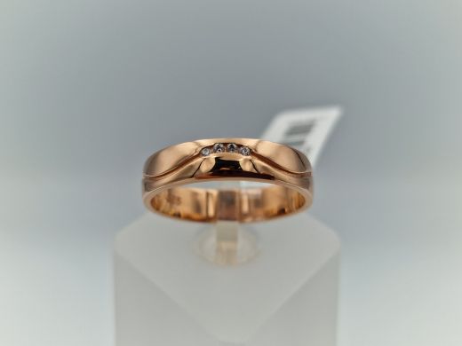 Zelta gredzens ar cirkoniju, 4.44 g, izm. 19