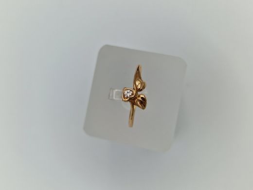 Zelta gredzens ar cirkoniju, 1.06 g, izm. 17