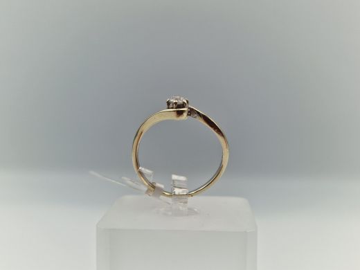 Zelta gredzens ar briljantu, 1.86 g, izm. 17.5