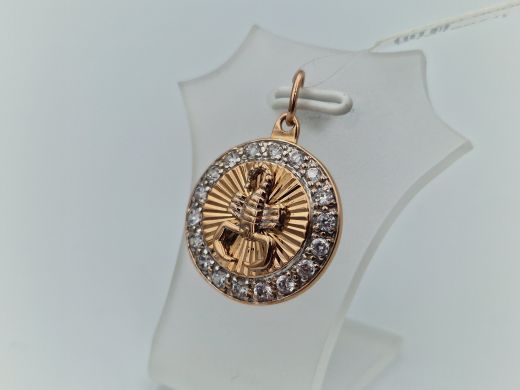 Золотой кулон с цирконом, 2.71 г