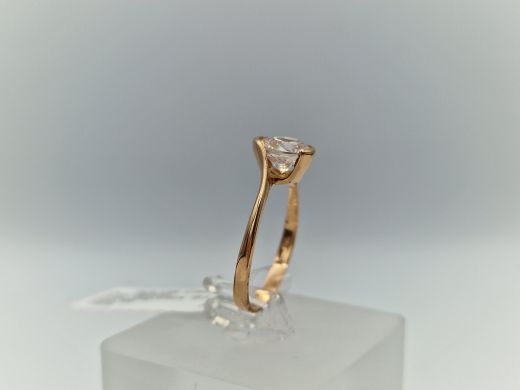 Zelta gredzens ar cirkoniju, 2.33 g, izm. 16.5