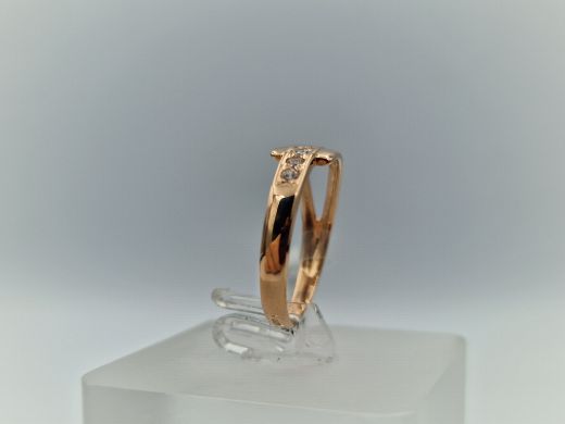 Zelta gredzens ar cirkoniju, 1.75 g, izm. 16