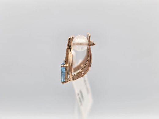 Золотые серьги с топазом, 2.36 г