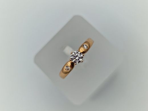 Zelta gredzens ar cirkoniju, 2.01 g, izm. 16.5