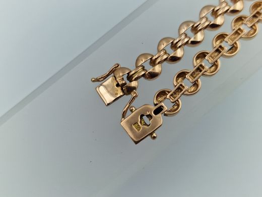 Zelta rokassprādze ar briljantiem un safīriem, 14.7 g, izm. 21