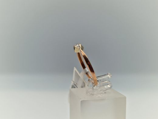 Zelta gredzens ar briljantu, 1.4 g, izm. 15.5