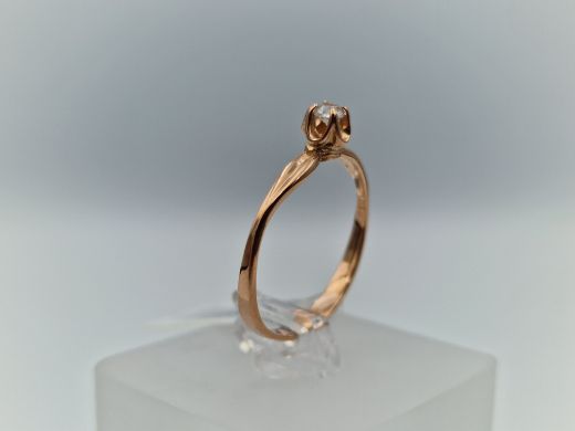 Zelta gredzens ar cirkoniju, 1.62 g, izm. 18.5