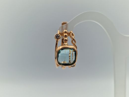 Zelta auskari ar cirkoniju, 5.67 g