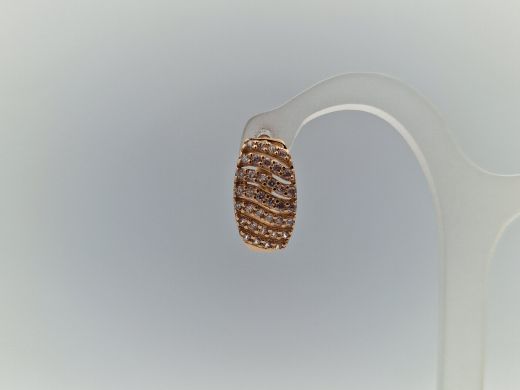 Золотые серьги с цирконом, 2.9 г